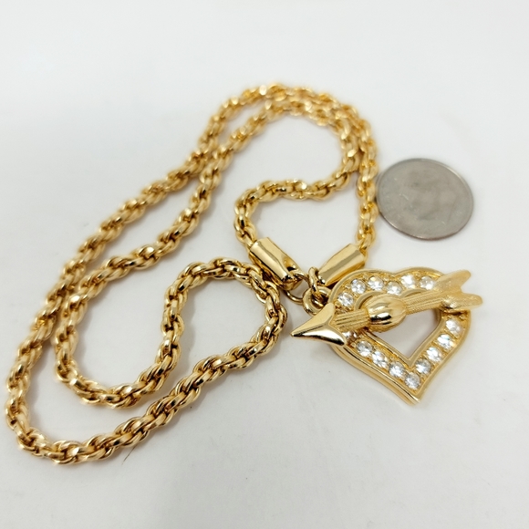 Swarovski Gold Heart Necklace ❤️ - Picture 2 of 5